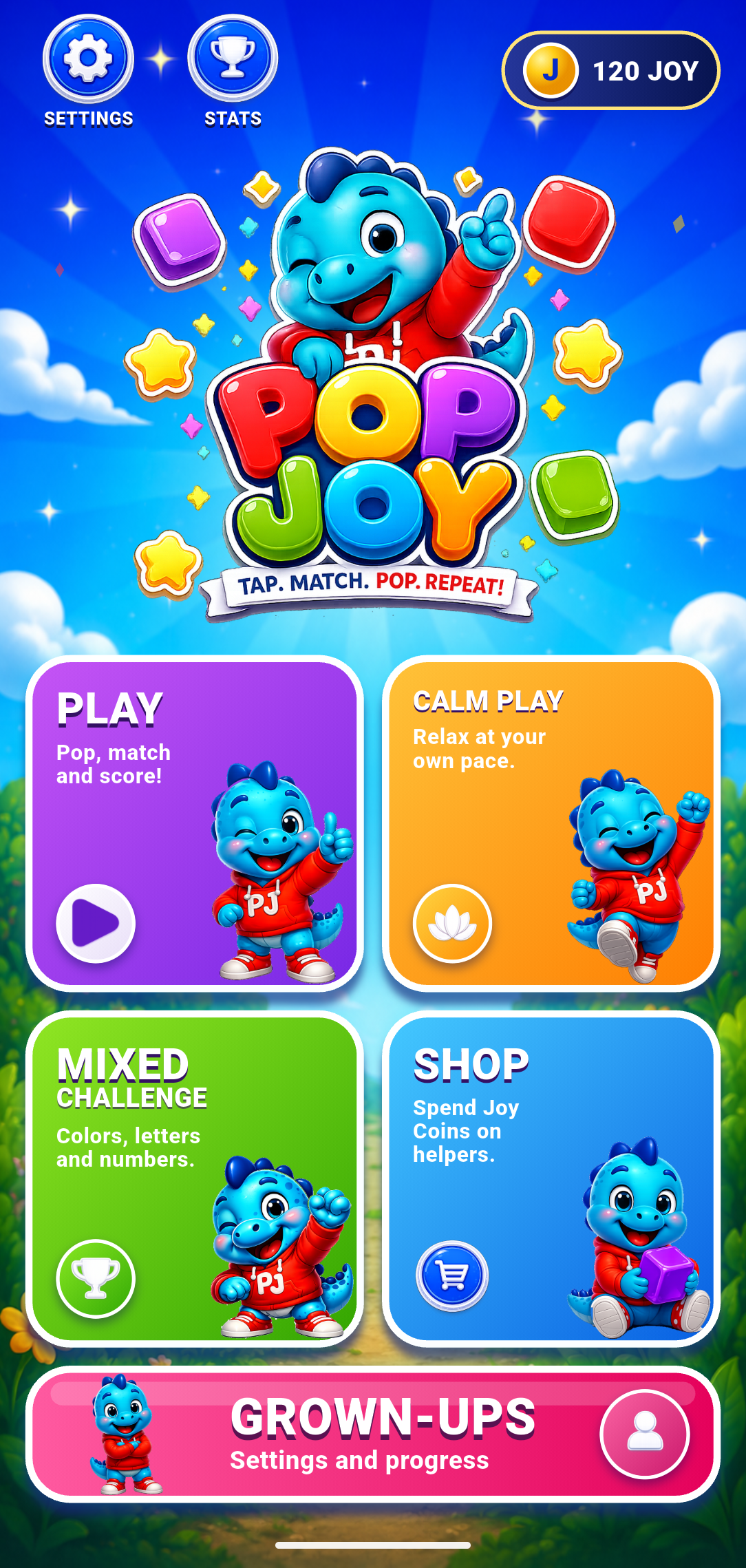 Pop Joy home screen
