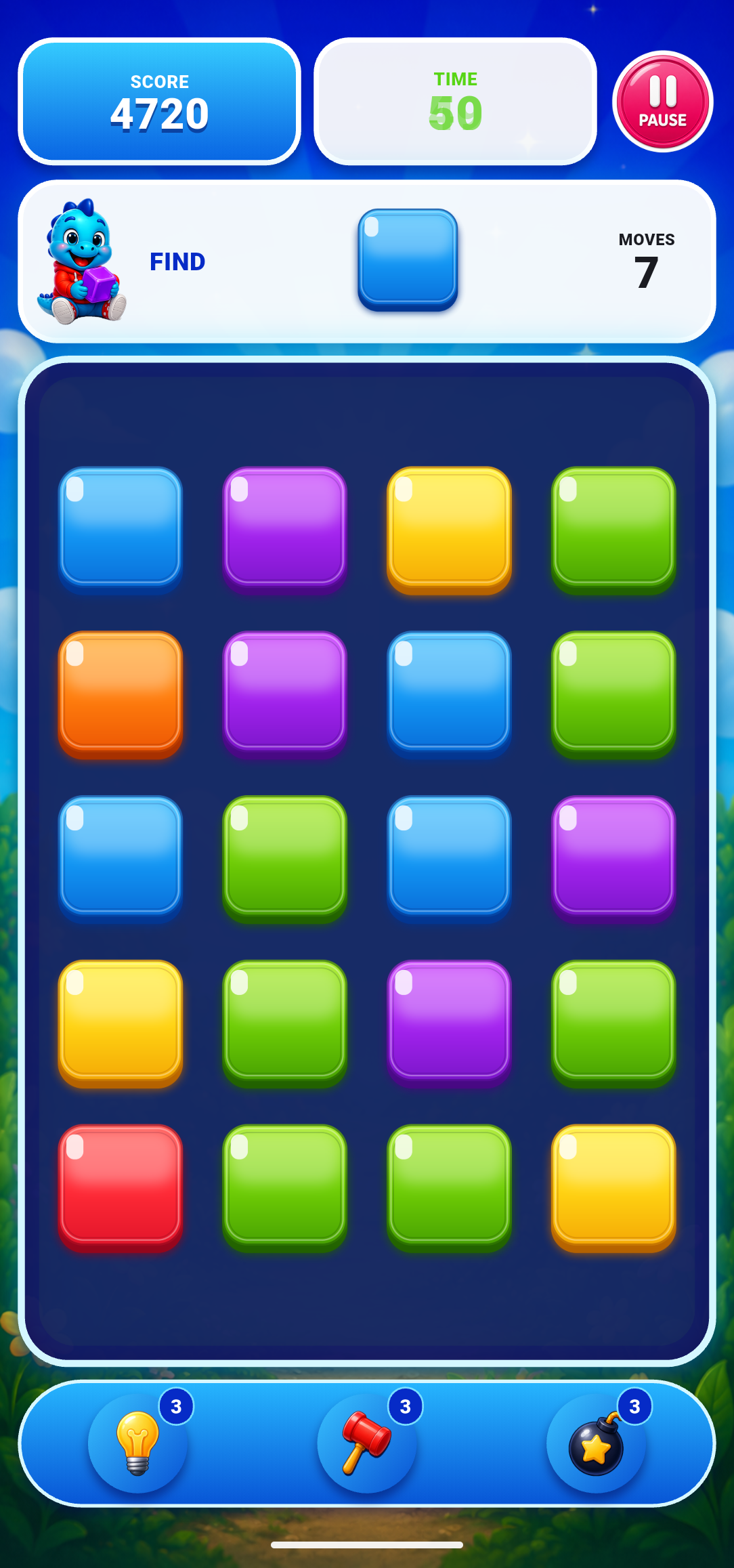 Pop Joy gameplay — matching coloured blocks